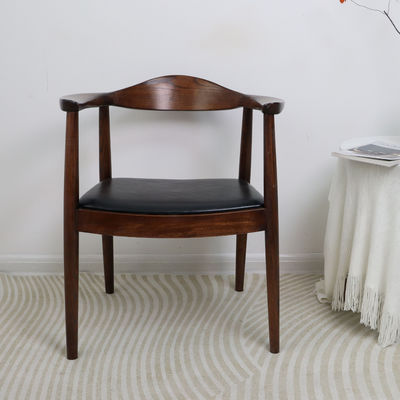 Sillón presidencial de madera de ceniza sólida de diseño nórdico para muebles de restaurante