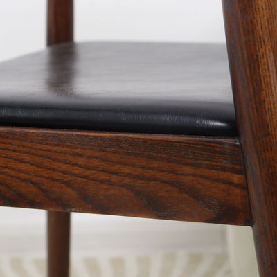 Sillón presidencial de madera de ceniza sólida de diseño nórdico para muebles de restaurante