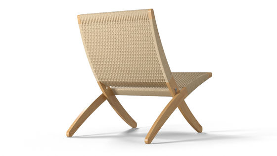 Silla de comedor salón nórdico silla de madera sólida diseño clásico cuerda tejida no plegable