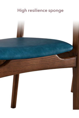 Silla de cuero de PU de diseño de madera moderna para comedor de hotel sillas de madera maciza