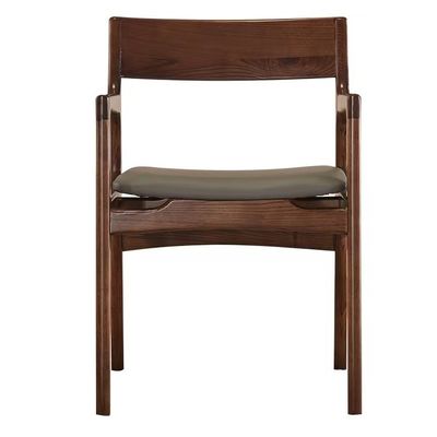 Silla de cuero de PU de diseño de madera moderna para comedor de hotel sillas de madera maciza