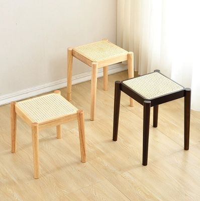 Cadro de madera de caucho Popular silla de comedor de rattan de madera para restaurante de madera maciza