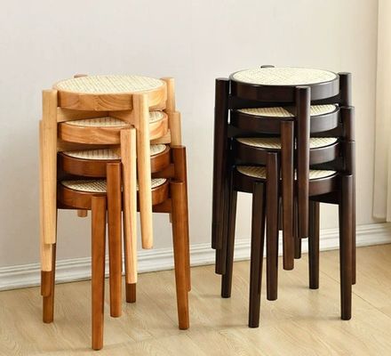 Cadro de madera de caucho Popular silla de comedor de rattan de madera para restaurante de madera maciza