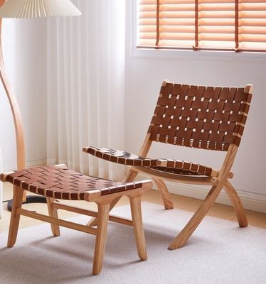 Silla de sala de estar de madera natural tejida con cordón La combinación perfecta de estilo y función en Londres
