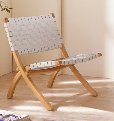 Silla de sala de estar de madera natural tejida con cordón La combinación perfecta de estilo y función en Londres