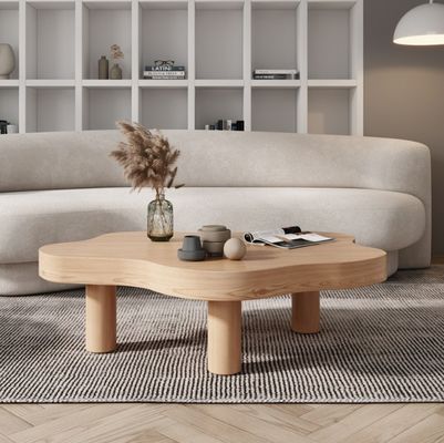 Mesa de diseño sencillo para Parque de té y café Muebles de sala de estar de madera sólida occidental