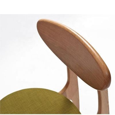 Color natural marco de madera sólida estilo nórdico PU/tejido de cuero silla de comedor de madera tapizada para venta de restaurante moderno