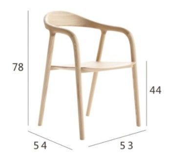 Armrest de madera sólida moderna francesa silla de comedor de madera en el paquete de correo para muebles de sala de estar de lujo