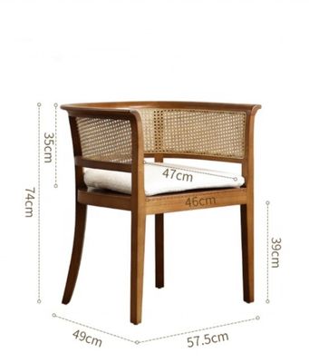 Inicio Muebles Morden Nordic Tejido de caña Negro Rarran Silla de descanso Silla de madera Vicker para hoteles sillas de comedor tapizadas
