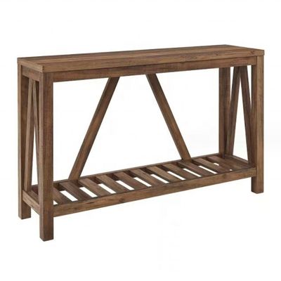 Embalaje de correo Diseño moderno Mesa de porche de madera pura Estante simple Mesa rectangular