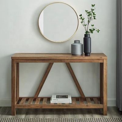 Embalaje de correo Diseño moderno Mesa de porche de madera pura Estante simple Mesa rectangular