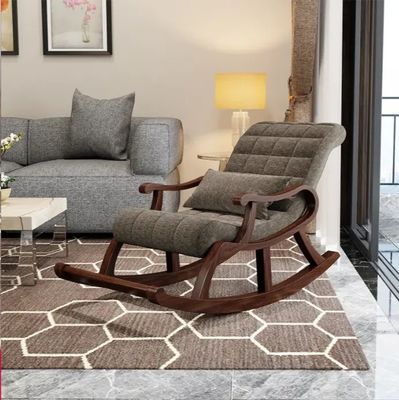 Silla mecedora de madera sólida W60*D135*H85CM para sala de estar