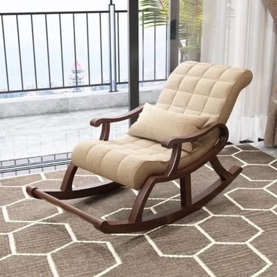 Silla mecedora de madera sólida W60*D135*H85CM para sala de estar