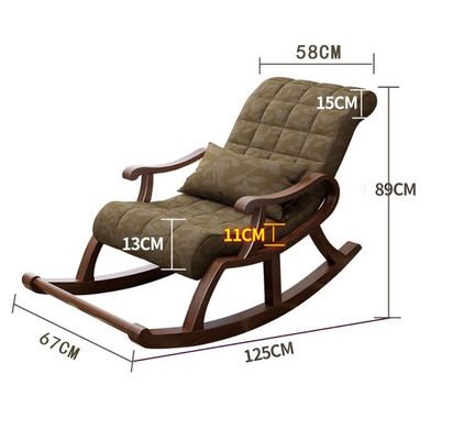 Silla mecedora de madera sólida W60*D135*H85CM para sala de estar