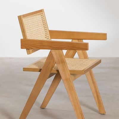 Silla de comedor plegable de ratán natural para eventos y muebles para el hogar madera de ceniza moderna