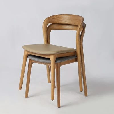 Casa Muebles silla de comedor madera de roble diseño moderno estilo nórdico cubierta de la habitación sillas blancas para la cocina de cuero Pu de madera