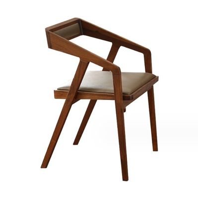 Casa Muebles de diseño nórdico moderno silla de comedor de madera con madera maciza y cuero PU