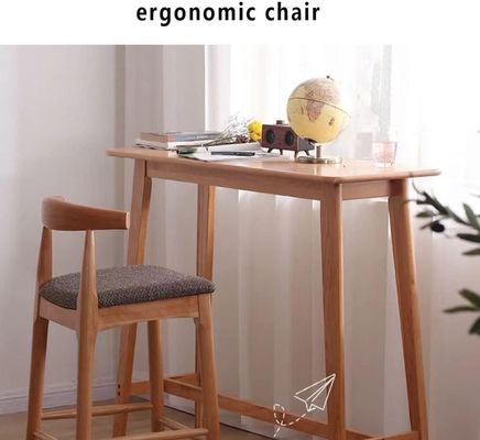 Popular taburete de bar de madera de color nuez para comedor de madera maciza silla en el restaurante