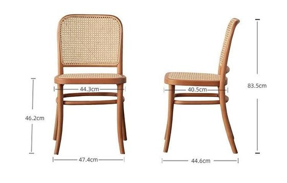 Silla de comedor de madera maciza de rotín para muebles de comedor W47.4CM*D44.6CM*H83.5CM