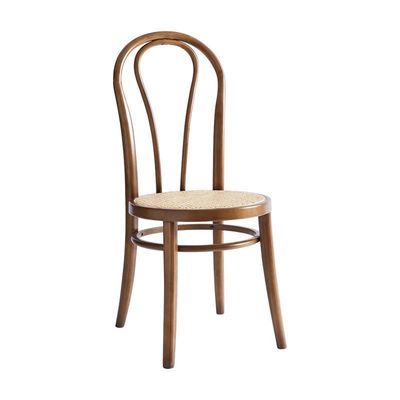 Diseños personalizados tejidos de ratan natural de madera sólida sillas de comedor Muebles para restaurantes modernos