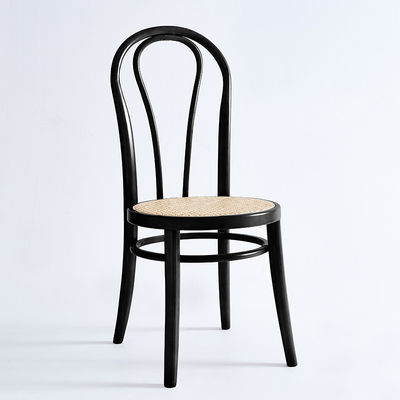Diseños personalizados tejidos de ratan natural de madera sólida sillas de comedor Muebles para restaurantes modernos