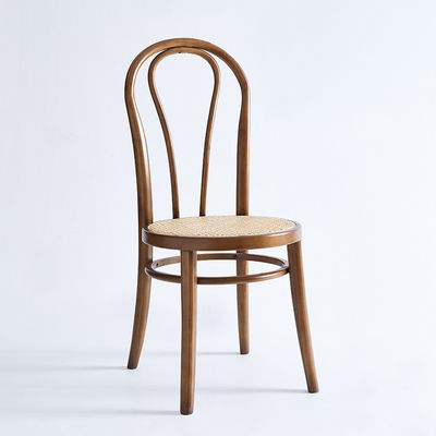 Diseños personalizados tejidos de ratan natural de madera sólida sillas de comedor Muebles para restaurantes modernos