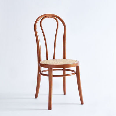 Diseños personalizados tejidos de ratan natural de madera sólida sillas de comedor Muebles para restaurantes modernos