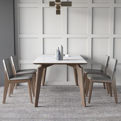 Conjunto de mesa de comedor de madera de mármol para cocina y comedor en diseño moderno