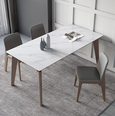Conjunto de mesa de comedor de madera de mármol para cocina y comedor en diseño moderno