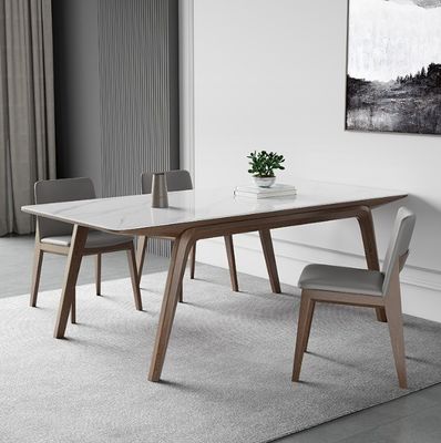 Simple luz de lujo de madera sólida mesa de comedor conjunto para interiores modernos y elegantes