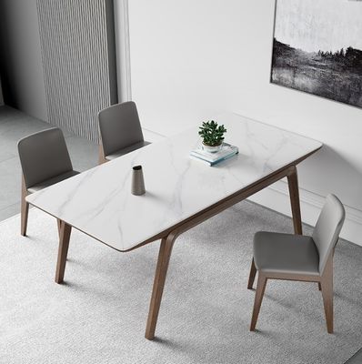Simple luz de lujo de madera sólida mesa de comedor conjunto para interiores modernos y elegantes