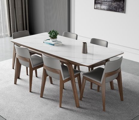 Simple luz de lujo de madera sólida mesa de comedor conjunto para interiores modernos y elegantes