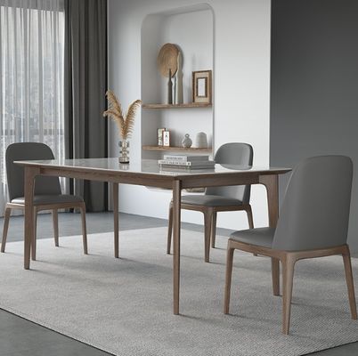 Muebles de comedor Conjunto de mesa de comedor de madera con material de cubierta de efecto mármol