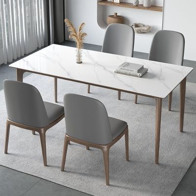 Muebles de comedor Conjunto de mesa de comedor de madera con material de cubierta de efecto mármol