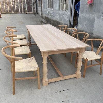 Nitrolacquer Finish Tablas de color americanas Rectamgle Mesa de comedor plegable de madera sólida para un diseño moderno simple