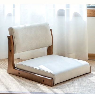 Silla de té de suelo sin piernas de madera tatami japonesa personalizada con respaldo