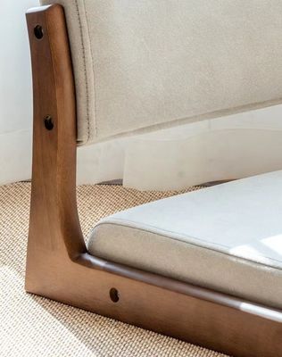 Silla de té de suelo sin piernas de madera tatami japonesa personalizada con respaldo