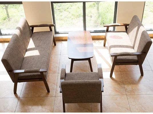 Silla de asiento blando de diseño moderno para el salón y el hotel W65*D59*H75CM Silla de sofá de madera de tejido sólido