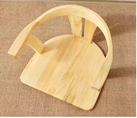 Muebles de sala de estar de madera maciza silla de suelo japonesa tatami con respaldo y sin respaldo