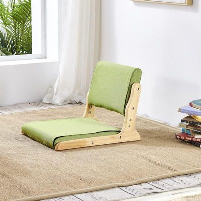 Embalaje de correos Y silla de ocio estilo japonés Tatami madera sin piernas piso silla de té con respaldo