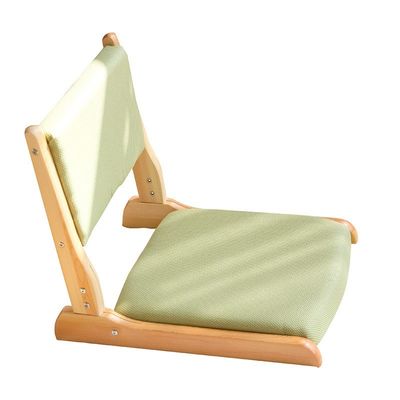 Silla de sala de estar de estilo moderno japonés Tatami madera sin piernas silla de té con respaldo de fondo silla de suelo de madera sólida