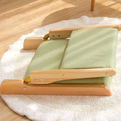Silla de sala de estar de estilo moderno japonés Tatami madera sin piernas silla de té con respaldo de fondo silla de suelo de madera sólida