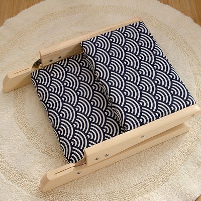 Silla de sala de estar de estilo moderno japonés Tatami madera sin piernas silla de té con respaldo de fondo silla de suelo de madera sólida