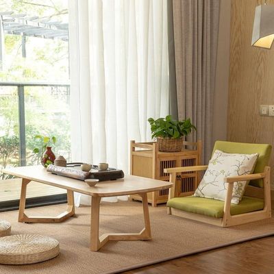 Muebles de mesa de café de madera sólida moderna con acabado de nitrolacquer para el salón Muebles de estilo nórdico