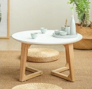 Mesa de café de madera sólida de diseño nórdico moderno y práctico para el entorno del edificio de oficinas