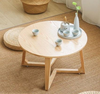 Mesa de café de madera sólida de diseño nórdico moderno y práctico para el entorno del edificio de oficinas
