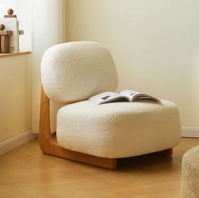 Actualice su hotel con diseño nórdico Moderno silla de madera maciza de lana de cordero Sala de comedor sillas de madera