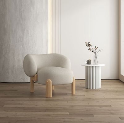 Sofá de la sala de estar sillas de madera de color personalizado diseño nórdico moderno silla de madera sólida con lana de cordero