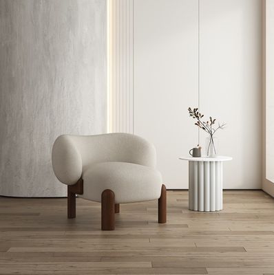 Sofá de la sala de estar sillas de madera de color personalizado diseño nórdico moderno silla de madera sólida con lana de cordero