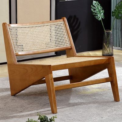 Diseño de sillas de salón silla de ratán clásica de madera sólida para salón nórdico y muebles contemporáneos